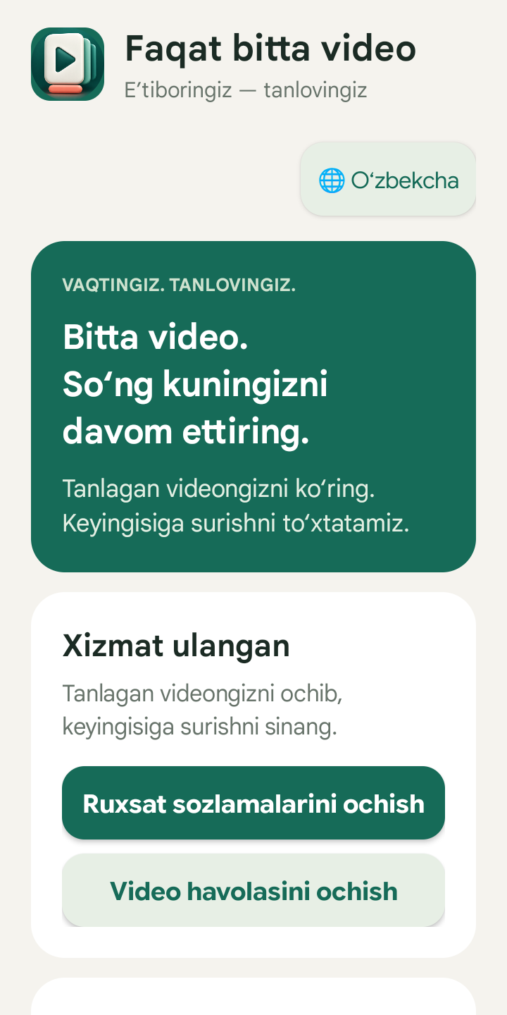 Ilovaning haqiqiy ekrani · 0.4.1-beta versiyasi